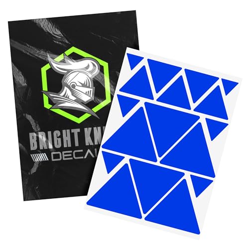 BRIGHT KNIGHT DECALS Reflective Stickers, 17pc Triangle Kit, Reflective Tape Outdoor Waterproof Motorcycle Helmet Stickers for Bikes, Scooters, and Hard Hats, Night Safety High Visibility - color: Blue
