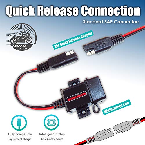 MOTOPOWER MP0609A 3.1Amp Motorcycle USB Port Kit SAE to USB Adapter On Motorcycle - color: Red, Black
