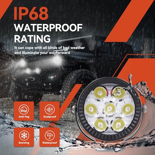 2Pcs 4.5inch 120W LED Light Pods with Amber Covers, 12000LM Yellow Fog Light Pods LED Light Bar Offroad Driving Lights,for Jeep Wrangler Truck Car ATV SUV Motorcycle Cabin Boat (2Pcs 4.5Inch Lights) - size: 2Pcs 4.5Inch Lights