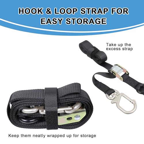 EXVITAL Motorcycle Tie Down Straps with Swivel Carabiner Hook 1.1"×8' Dirt Bike Straps for Motorcycle, Dirt Bikes, Truck, ATV, Cargoes (2Pack)