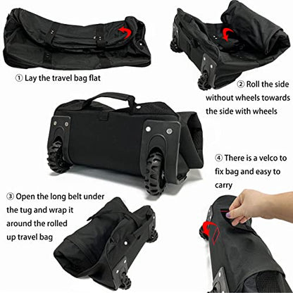 29-Inch Foldable duffle bag with Wheels - Extra Large Rolling Duffel Bag with Wheels, Foldable Heavy-Duty Cargo Duffel for Travel, Camping & Moving, Water-Resistant 600D Oxford, Black - style: 29in