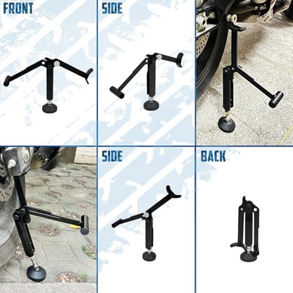 Motorcycle Stand Lift Portable Front and Rear Wheel Lift Stand Jack Fit for Most Motorcycle Wheels
