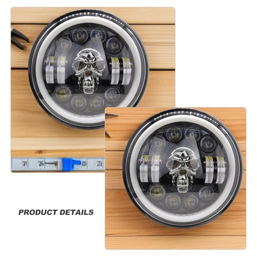 Gatuida Headlights Skull LED Headlight Motorcycle LED Motorcycle Light Mount Light Skull