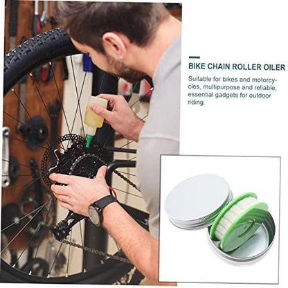 Outanaya Bike Chain Lubrication Tool Roller Oiler for Bicycle Motorcycle Chain Compact Lubricator 2 Pcs Lightweight Design for Outdoor Riding