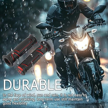 Cool Anti-Slip Dirt Bike Grips,ID 24mm 1" & 22mm 7/8" Motorcycle Grips Kit with Two-Colour Design,Universal Handlebar Grip Dirt Bike Accessories for Most Motocross ATV (Red) - color: Red