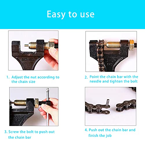 LUPING Chain Breaker Tool for 420-530 Roller Chain, Molybdenum Steel, Single Strand, Adjusts 420mm, 428mm, 520mm, 525mm, 528mm, 530mm Chains for ATVs, Dirt Bikes, GO Karts, Scooters, Pit Bikes