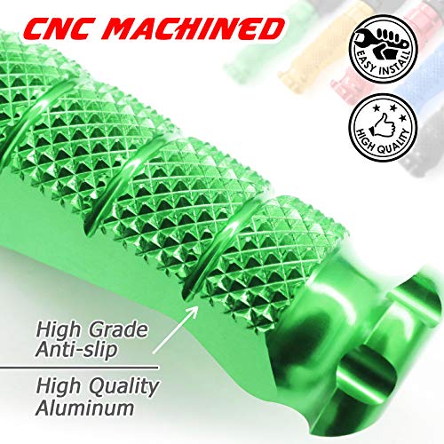 MCMOTOPARTS R-FIGHT Front Rider Footpeg Footpegs Foot Pegs Footrests Green Compatible with ER-6F 2006-2008 06 07 08 - color: Green, size: Standard (No Extension)