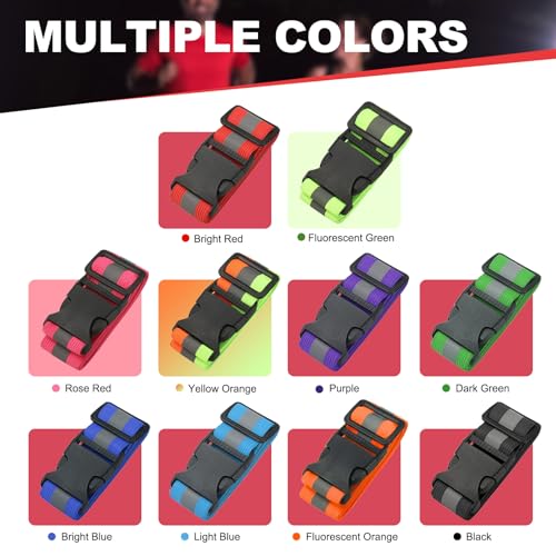 Reflective Safety Belt, Adjustable High Visibility Glow Belt Outdoor Running Gear Accessories - color: Bright Blue
