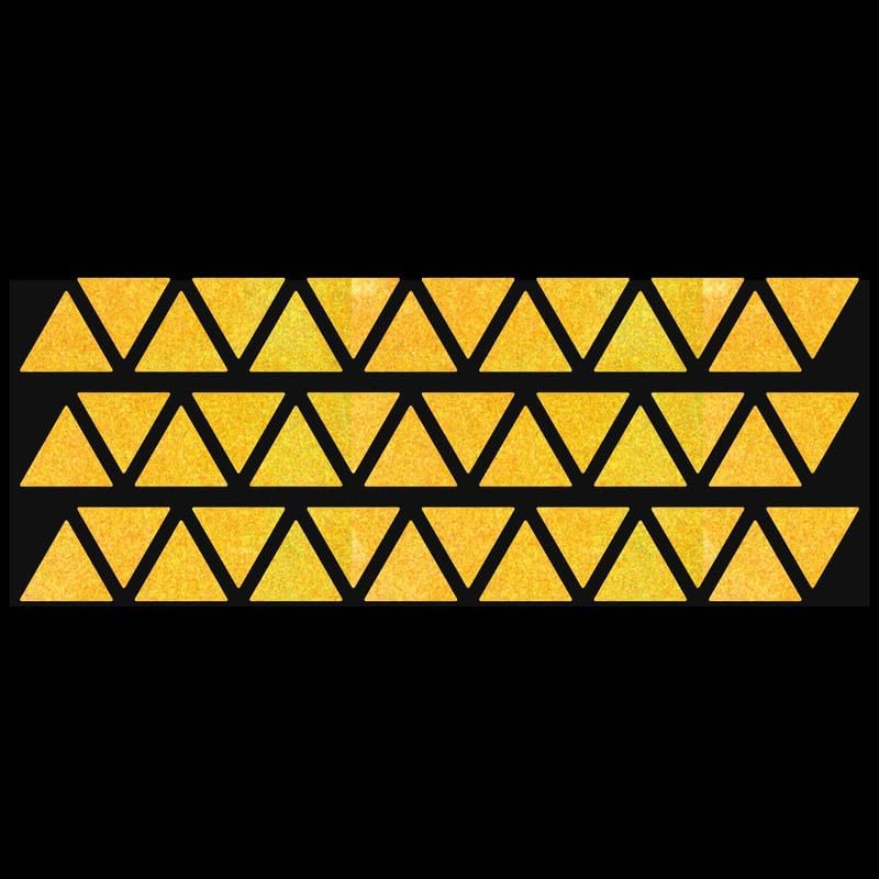 LiteMark Reflective Triangle Sticker for Bike, Helmet, Yellow, 1 Inch - Pack of 42 Pcs - color: Yellow