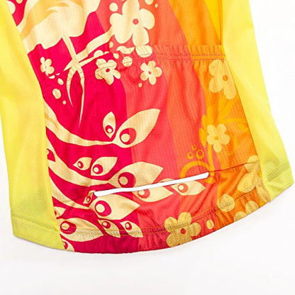 Women's Cycling Jersey Bike Shirts Short Sleeve Ladies Bicycle Clothing MTB Cycle Jacket - color: Yellow, size: Small