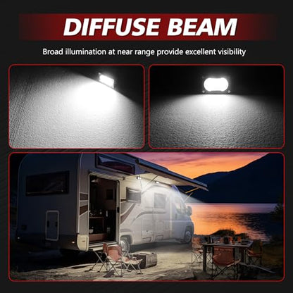 3 Inch LED Pod Cube Light 2PCS Off Road Rear Bumper Backup Reverse LED Light Camping Scene Auxiliary Lights Cargo Truck Bed Boat Work Lights - color: White Diffuse