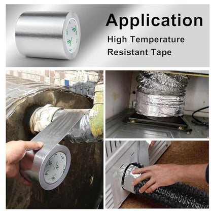BOMEI PACK Adhesive Aluminum Foil Heat Shield Tape 1 Pack 5 inch x 66ft, Barrier Fiberglass Thermal Insulation Reflective Material High Temp Protectionn - size: 5in*66ft