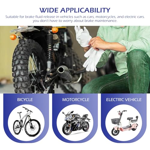 2 PCS Motorcycle Brake Bleeder Hose Kit – Hydraulic Brake & Clutch System Bleeding Tools with One-way Check Valve, Efficient Maintenance & Leak-free Performance, Fits for Most Cars (Silver)