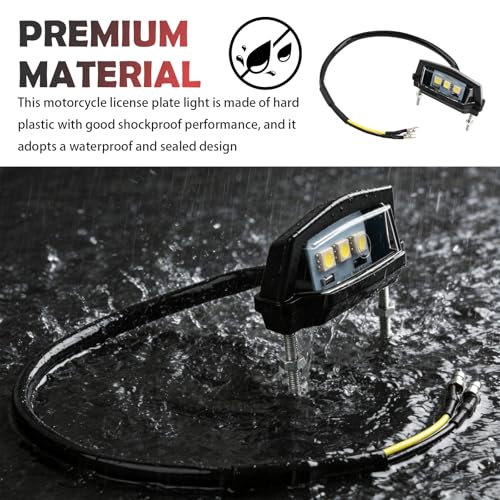 Motorcycle License Plate Light 12V,Shockproof & Sealing LED License Plate Light Bar for Illuminating Licenses Plates,Universal Motorcycle Tail Lights as Motorcycles Lights