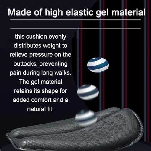 Motorcycle Gel Seat Cushion for Ducati Scrambler Café Racer 2016-2023,3D Gel Honeycomb Seat Pad TPE Gel Shock Absorbing Breathable Soft Elastic