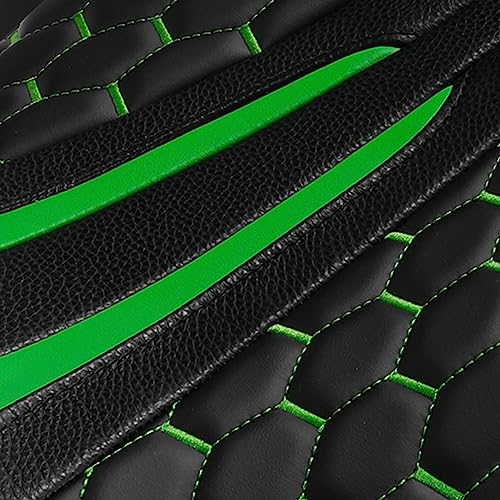 C.C. RIDER Octogon Leather 2-up Motorcycle Seat Driver & Passenger Touring Seat fit for Harley Electra Glide Classic Street Glide Road Glide 2009-2023, Green - color: Black Green Seat