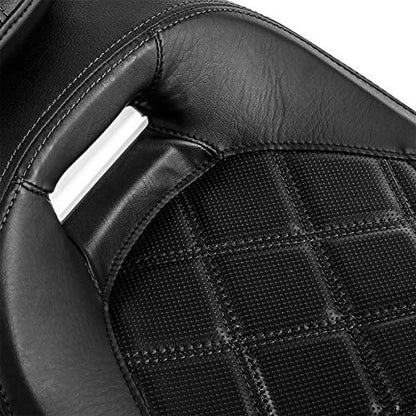 Low-Profile Driver Passenger Seat Pillion Set Fits for Harley Touring 2009-2023 Street Glide Road Glide Road King Ultra Limited - color: Seat Black