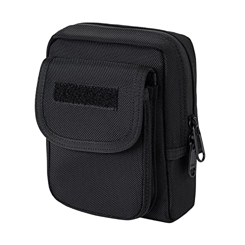 Compact Utility Gadget Pouch Tactical MOLLE Nylon Duty Belt Pouches for Police Law Enforcement Work EDC Small Tool Waist Bag for 6.1" Cellphone Outdoor Camping Hiking Organizer - color: No Snap Flap Standard Size