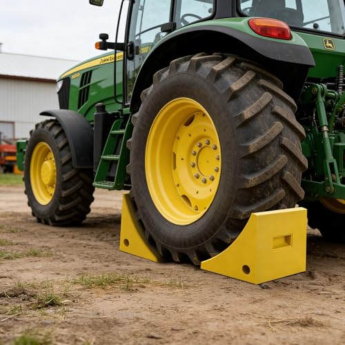 Yescom Industrial PU Wheel Chocks for Wheel Under 50", for Semi-Truck & Commercial Trailers - 198,400 lbs (90 Ton) Weight Capacity, Extra Large Chocks for Tractors, Excavators & Large Cargo Trucks - size: for Wheel under 50", 2Pack