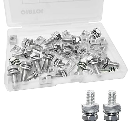 20 PCS Motorcycle Bolts and Nuts Kit, M6x16MM Battery Screw, Terminal Bolts Carbon Steel - size: M6x16MM (20PCS)