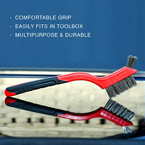 Wire Brush Steel Rust Removal - color: Red
