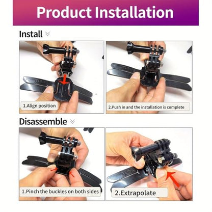 Motorcycle Helmet Camera Mount Chin Bracket Full Face Removable Holder Outdoor Cycling Supplies Replacement for GoPro
