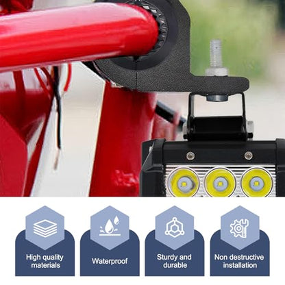 2 PCS Light Mounting Bracket Kit, Aluminum Light Bar Mount Clamp for Bull Bar, Roof Rack, Roll Cage, Horizontal Bar, Fits 0.87"-1.18" Tubes for Truck ATV UTV Motorcycle (Black)