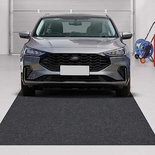 Garage Floor Mat - 7’5” x 8’6”, Oil Spill Absorbent Mat for Under Car, Durable & Easy Clean Garage Flooring Mats for Garage, Workshop, Parking Space, Dark Grey - size: 7'5" x 8'6" (Rectangular)