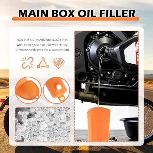 Compatible with Harley Oil Change Kit,All-in-One Motorcycle Oil Change Kit with Oils Filter Funnel,Oils Filter Wrench,50PCS Rubber O-Rings,Multi-Purpose Motorcycle Tool Kits