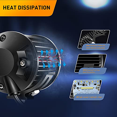 GOOACC 4PCS 60W 4 Inch Triple Row LED Pods Flood Light Bar Fog Light Driving Lighting with 16AWG Off Road Wiring Harness-4 Leads for Truck Golf Cart SUV ATV UTV Boat, Clear,White (Auto-632) - color: 4Pcs LED Pods+ Wiring Harness