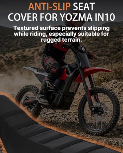 Ebike Seat Cover for Yozma in 10 Electric Dirt Bike, Anti-Slip and Waterproof, Thickened Seat Cover for Yozma in 10 Electric Motorcycle, Ebike Upgraded Replacement Part, Black - color: Black