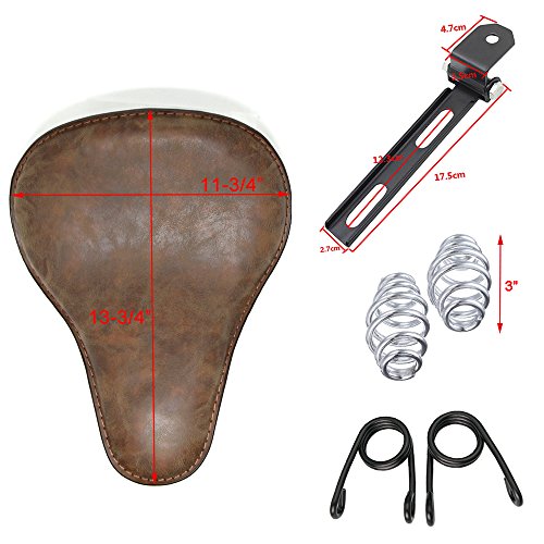 13" Brown Motorcycle Solo Seat Bracket Cushion for Harley Davidson Sportster - color: Retro Brown#1