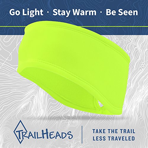 TrailHeads Womens Ponytail Headband - Moisture Wicking Hair Headband for Running, Winter, Workout - Athletic Headband Women - color: hi-vis