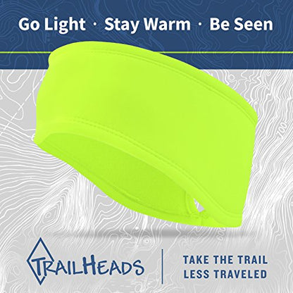 TrailHeads Womens Ponytail Headband - Moisture Wicking Hair Headband for Running, Winter, Workout - Athletic Headband Women - color: hi-vis