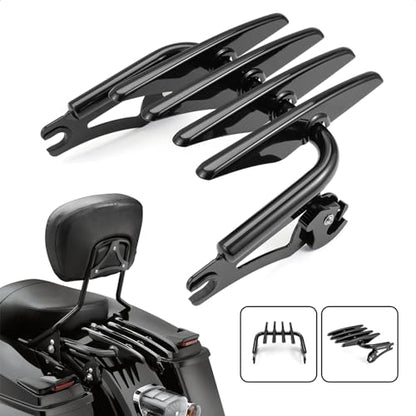 Motorcycle Luggage Rack Luggage Support Shelf for Harley Touring Street Glide Road King Electra Glide 2009-2024 (Gloss Black)