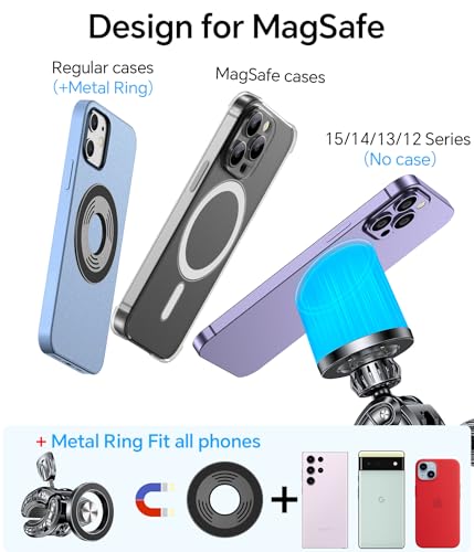 Coolpow Gym Magnetic Phone Holder Mount for MagSafe【Strong Magnets】 Stroller Phone Holder Adjustable Stand Clamp, with Gym Equipment, Stroller, Shopping Cart, Treadmill for iPhone 17 Pro Max 16 15 14