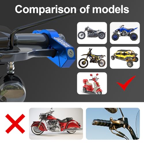 JAGASOL Motorcycle Lock & Helmet Lock Combo, Anti Theft Handlebar Lock, Max 1.5'', Blue - color: Blue