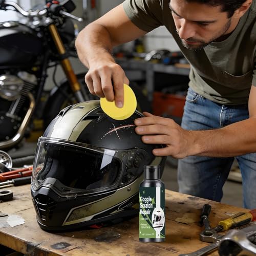 Scratch Repair , Helmet Lens Cleaner Compound, Optical Restoration Wax for Motorcycle Visor Goggles Hard Hat Shine Enhancement Anti Scratch Care Detailing Kit Use