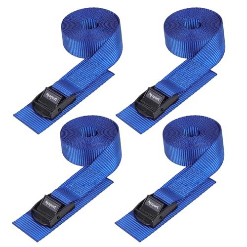 Ayaport Lashing Straps with Buckles Adjustable Cam Buckle Tie Down Cinch Strap for Packing Blue - color: Blue, size: 1'' x 8'