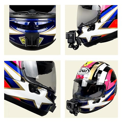 JINGXIN Chin Mount for Arai Rx7x Helmet,Curved Adhesive Sticky Mounting with Accessories,Compatible with GoPro and Most Action Camera