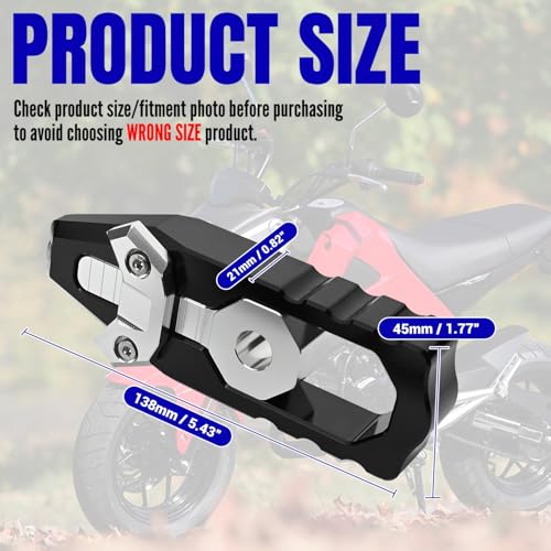 Canitu 2Pcs Black Swingarm Tensioner Axle Adjusters, Billet Aluminum Motorcycle Rear Axle Chain Spool Mods Chain Adjusters Adjusting Tool for Honda Grom 125 2014-2021 - color: BLACK