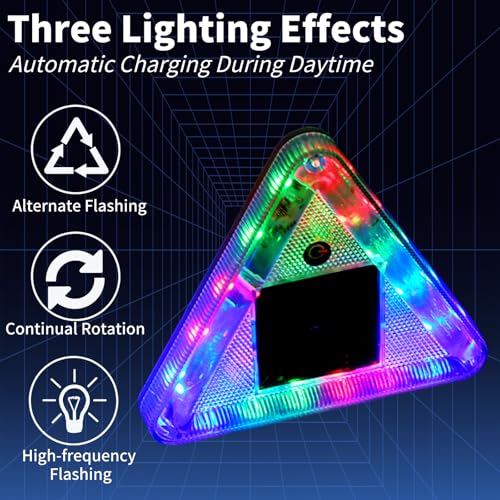 Solar Strobe Light, High Bright LED Emergency Vehicles Flashing Beacon Light with Strong Magnetic Waterproof Safety Warming Light for Trucks Forklift Truck Tractor Golf Carts UTV Car (2Pack)