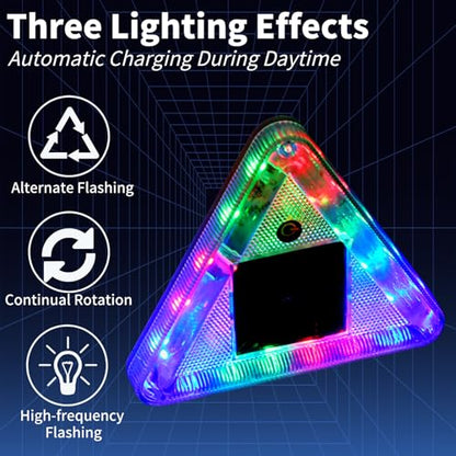 Solar Strobe Light, High Bright LED Emergency Vehicles Flashing Beacon Light with Strong Magnetic Waterproof Safety Warming Light for Trucks Forklift Truck Tractor Golf Carts UTV Car (2Pack)