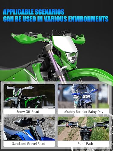 JFG RACING Motorcycyle Hand Guards,7/8" and 1 1/8" Handlebar Dirt Bike Handguards Accessories Universal for KX KXF KLX 110 250 300 450 Dirt Pit Bike ATV Electric Dirtbike Motocross Enduro-Green - color: green