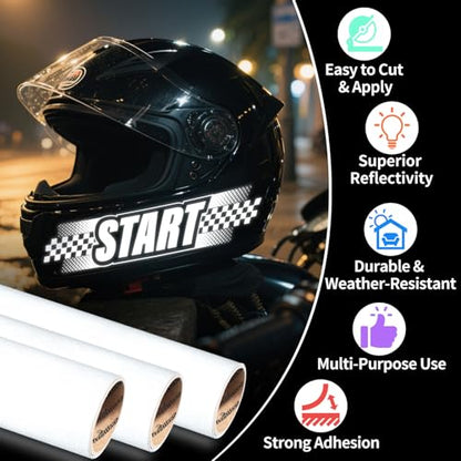 TECKWRAP Silver Reflective Chrome Adhesive Vinyl Flashlight Sensitive Vinyl for Crafts, Decals, Bikes, Motorcycles, Helmets, Mailbox, Reflective Tape, 1ftx5ft, Silver - color: Silver