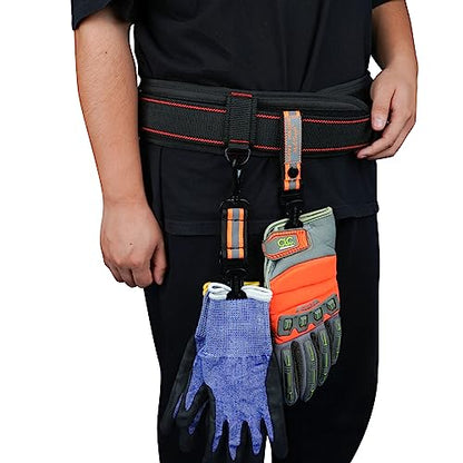 MELOTOUGH Firefighter Glove Strap | Work Glove Holder Clip with Glove Leash Swivel Snap Hook,Alligator Clip - color: Orange