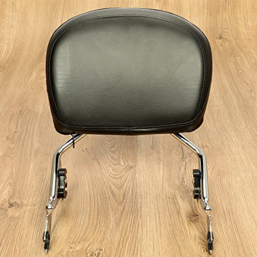 ECOTRIC Detachable Passenger Backrest Sissy Bar Compatible with 2009-2024 Harley Touring Road King Street Glide Road Glide Electra Glide Rear Pad Chrome