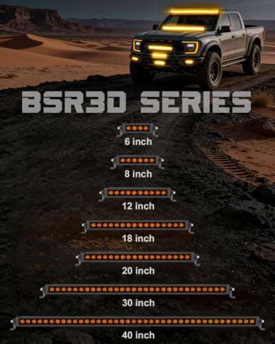 OFFROADTOWN 6 Inch Amber LED Light Bar 160W 3D Spot Slim Single Row Light Bar Off Road Driving Lighting Ultra Slim Waterproof Amber Fog Chase Lights for Truck Pickup UTV ATV SUV Boat Motorcycle - color: Amber
