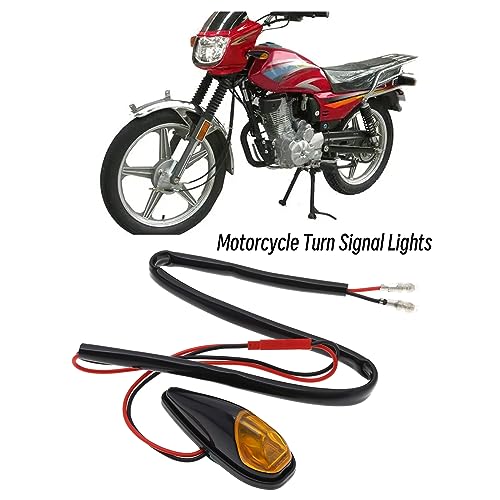 2X Adhesive Motorcycle Turn Lights LED Motorcycle Flush Mount Turn Signal 5W Yellow Light Bulb Lamp LED Indicator Light for Universal Motorbike