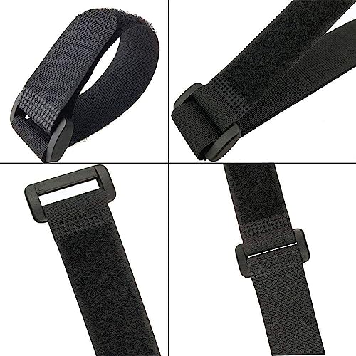 25pcs Black Reusable Fastening Cable Straps, Hook and Loop Cable Tie Down Straps 1" x 24" - size: 25 Pack 1 x 24Inch